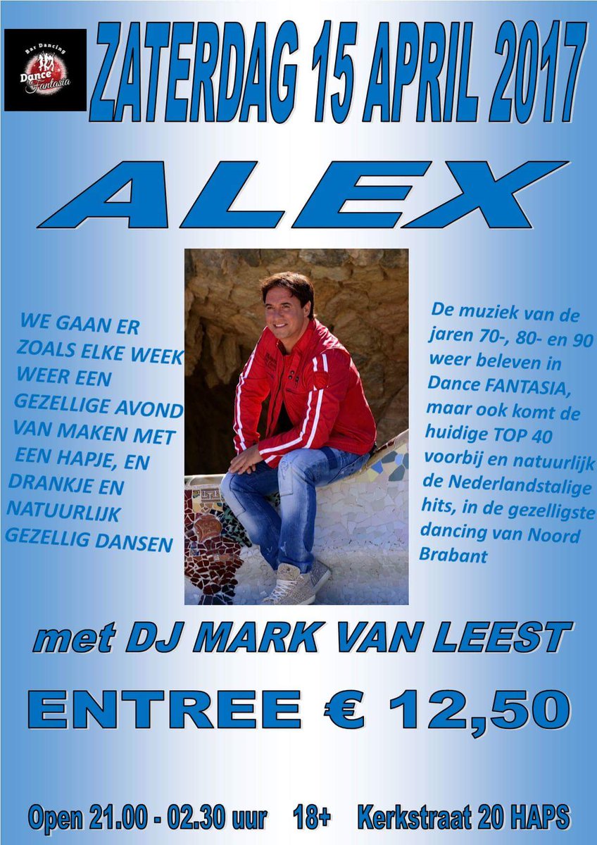 Zaterdag 15 april <a href="/alex_zanger/">Alex Zanger</a> in the house.
Kom op tijd want VOL IS VOL
#partytime