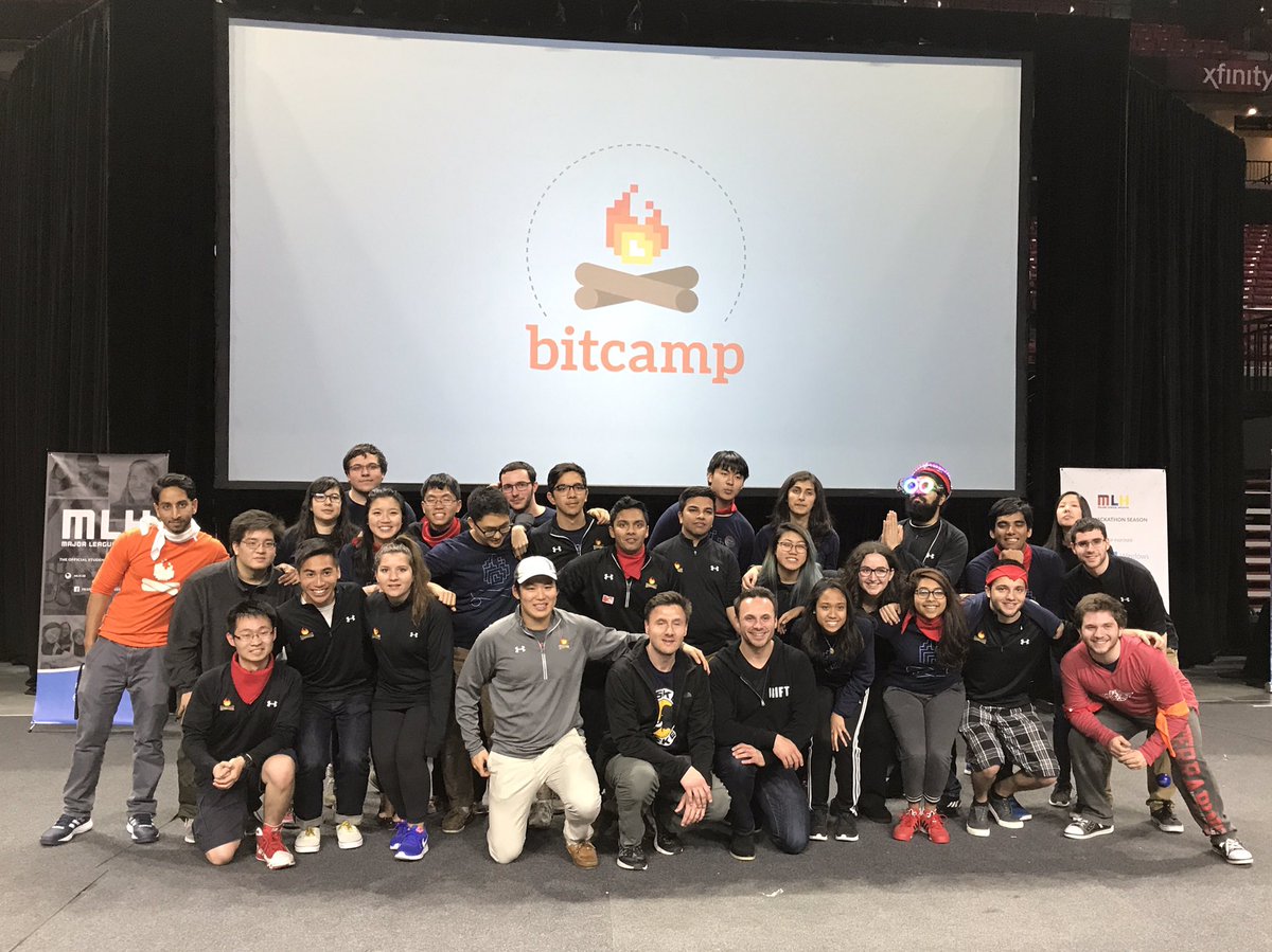 brendaniribe's tweet photo. Amazing student hacks at @UofMaryland Bitcamp 2017 - typing robots, human scale pong, LED glasses, VR, &amp; more! Thanks @vincentwsong @bitcmp https://t.co/FIKBCp461Y