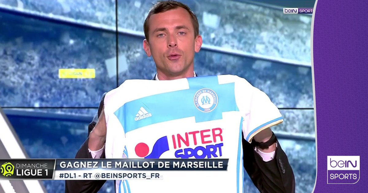RT ce message et tentez de gagner le maillot de l'Olympique de Marseille / Follow <a href="/beinsports_FR/">beIN SPORTS</a> pour jouer #DL1