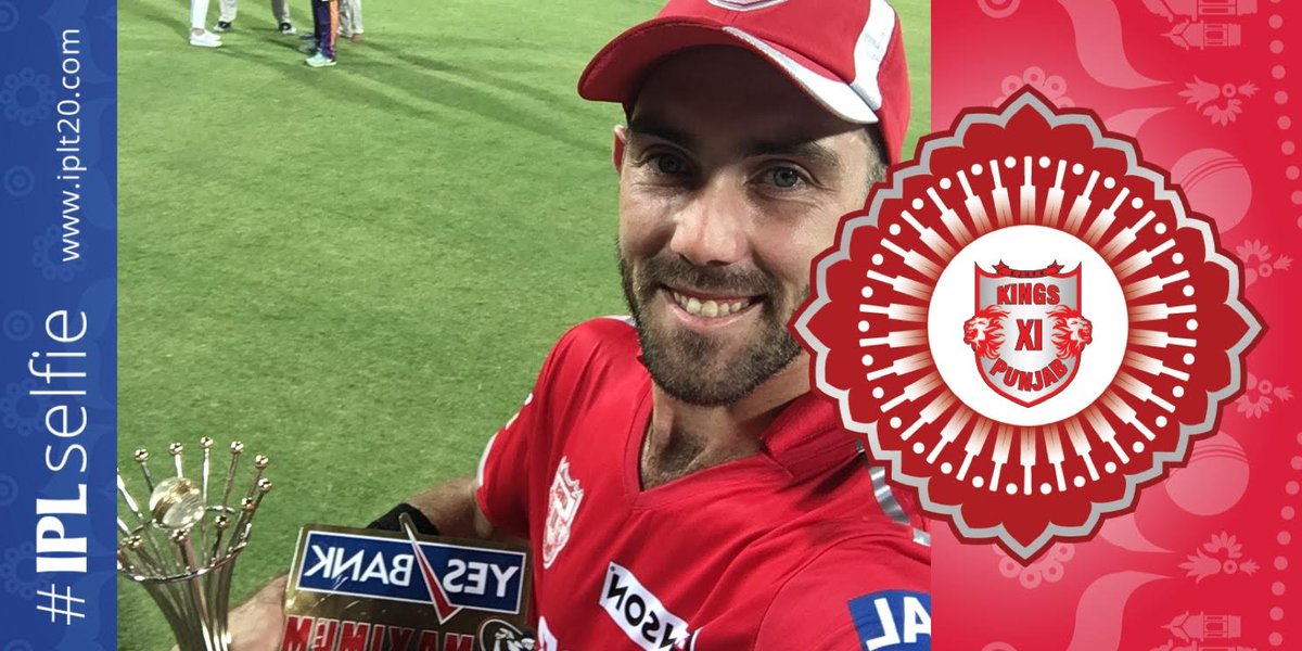 PSleaguet2O's tweet photo. @lionsdenkxip's skipper @Gmaxi_32 clicks an #IPLselfie after his match-winning performance against #RPS #IPL https://t.co/EtXK0kmqiv