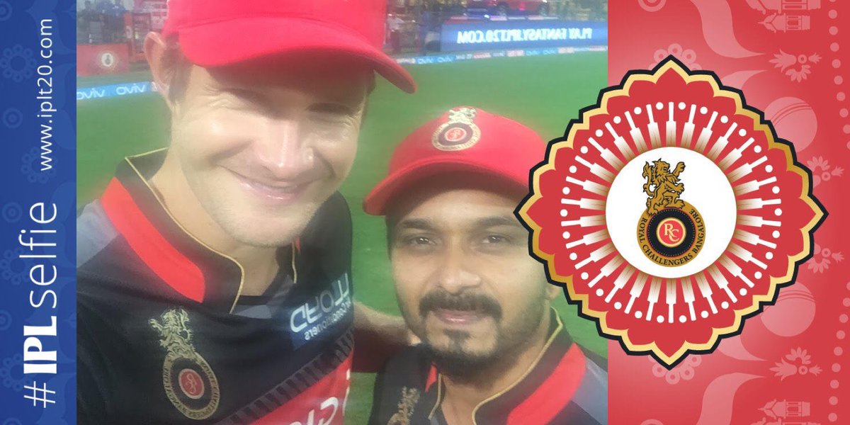 PSleaguet2O's tweet photo. And here's the @RCBTweets ' duo - @ShaneRWatson33 &amp; @JadhavKedar #IPLselfie. Get yours at the official #IPL Apps https://t.co/udfLu8G8Ln