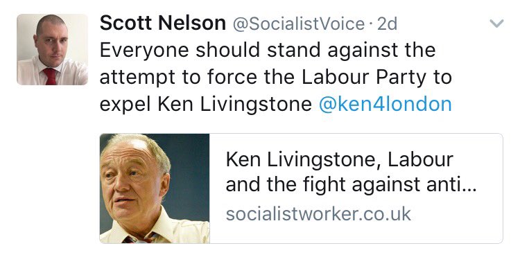 I'm sure Ken is chuffed to have the support of someone kicked out of Labour for antisemitism!