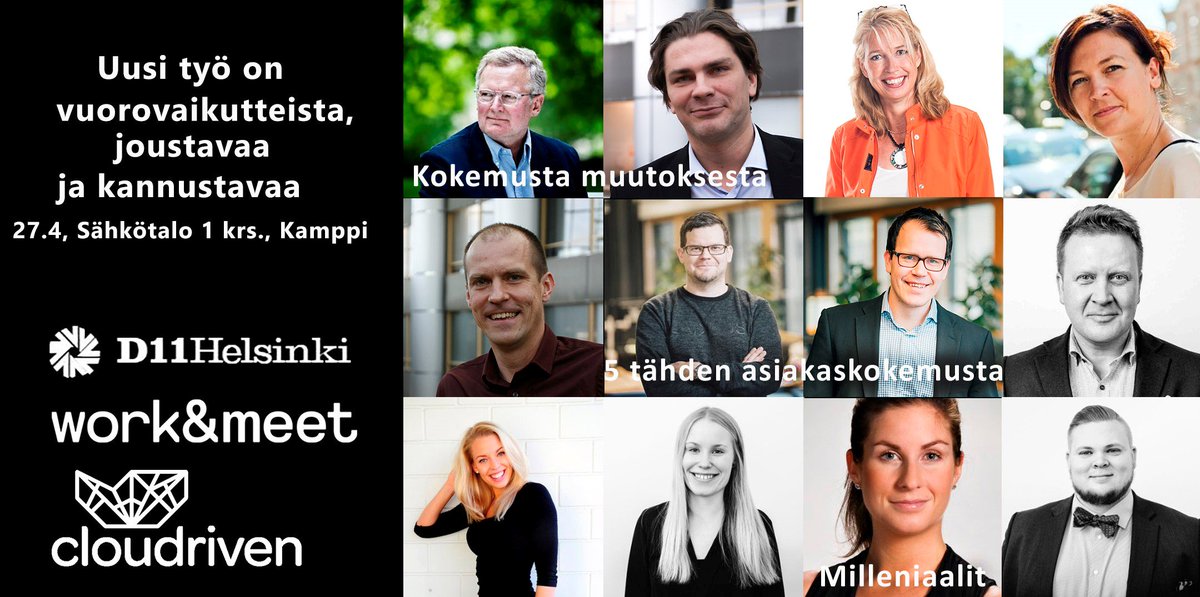 workmeetfi's tweet photo. Torstaina 27.4 alan puhuttelevimmat keskusteluvuorot, verkostoitumispajoja sekä vapaamuotoista ohjelmaa https://t.co/eF8GGWnAKX https://t.co/CDzRTAGblt