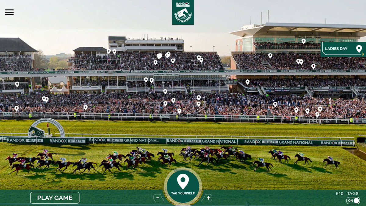huggity's tweet photo. We are live with #grandnational FanPic! Zoom > Tag > Share! #fanengagement #eventtech #gigapixel https://t.co/dspB37imhM https://t.co/20J45StIZa