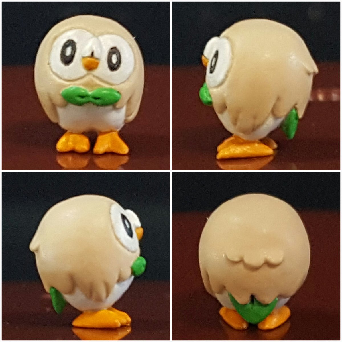立体ポケモン図鑑モクロー完成です。たかさ0.3m(1/40スケールで0.75cm
