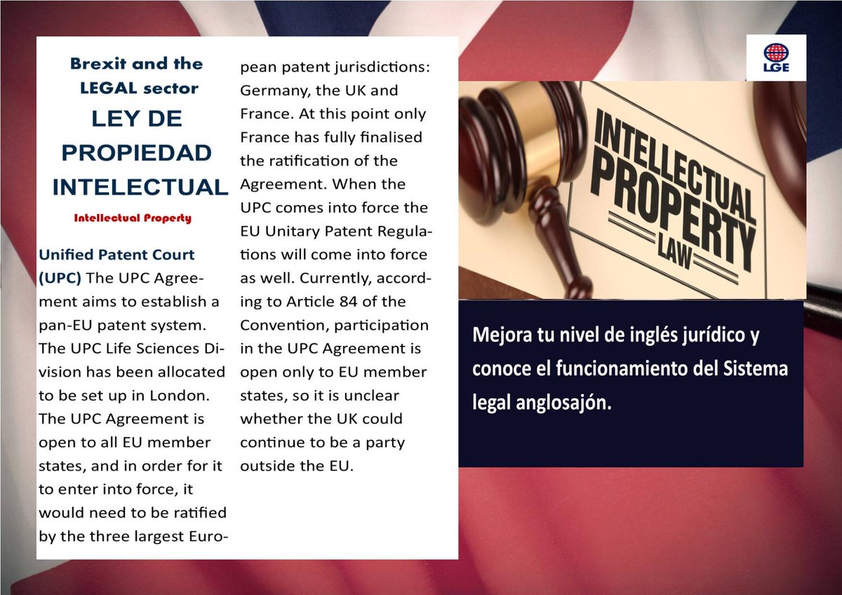 LetEnglan's tweet image. Brexit VS intellectual property.
Para reservar tu plaza en nuestro LAW PROGRAMME  envia email a clients@letsgoenglandagency.co.uk