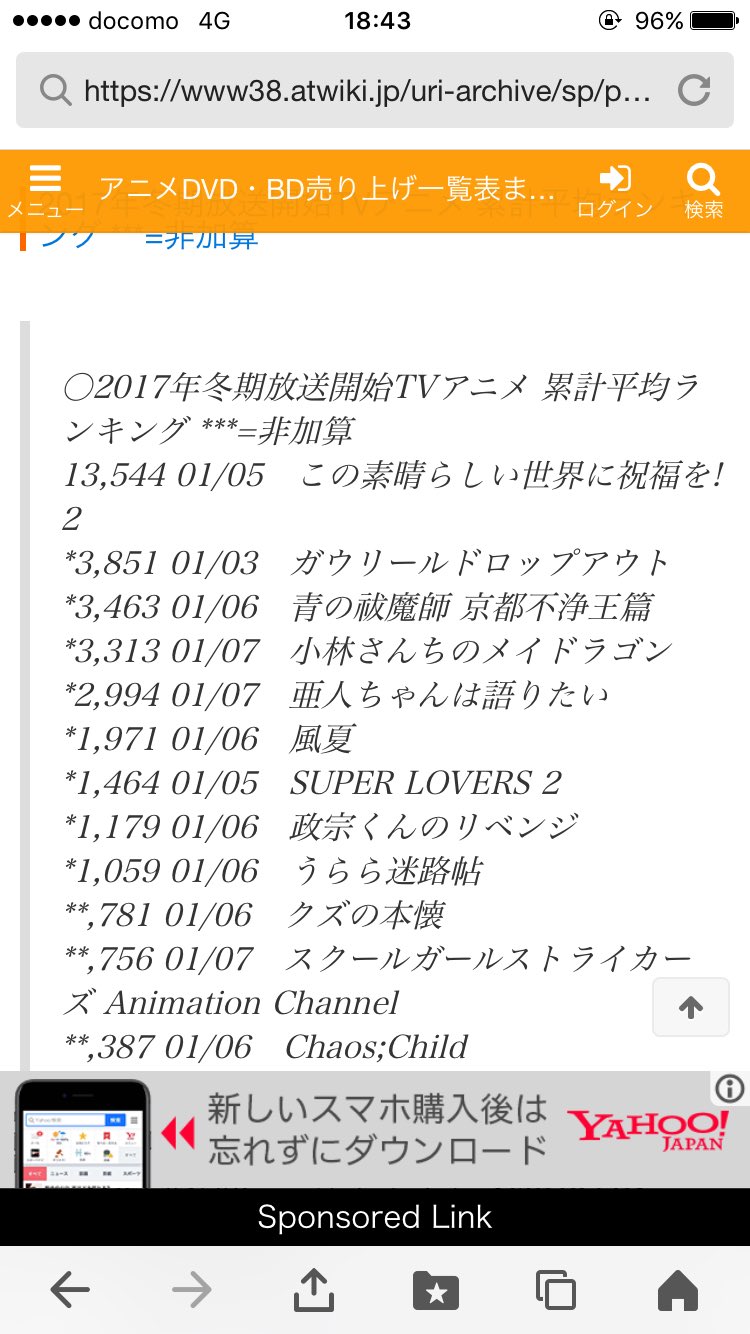 まつもと リゼロ難民 17年冬アニメの売上差がひどい このすば買う人はゲーム買ったらbd付いてくるような感覚だろうね 幼女戦記7000位いけばいいが Amazonでは1万だったけど落ちると見てる T Co Aoppea07ry Twitter