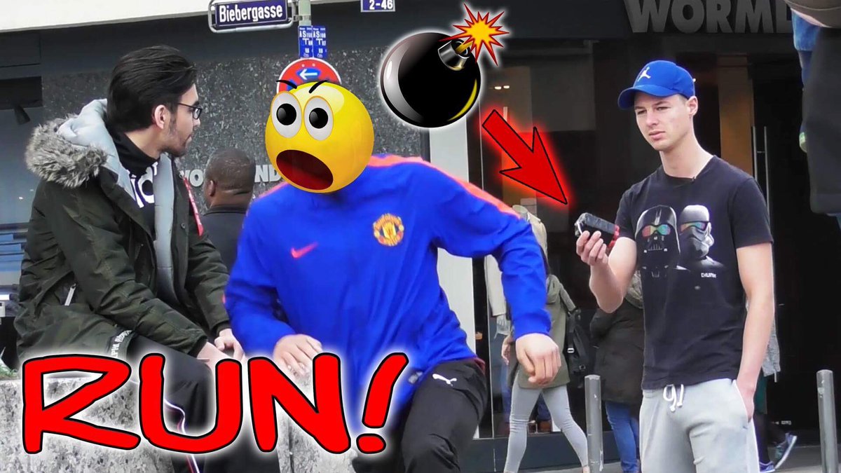 Wir haben versucht ein paar BOMBEN in Frankfurt zu verteilen 😏😉REINSCHAUEN LOHNT SICH!> youtu.be/Cxu7O7roBko #prank #youtube #bomb #thug
