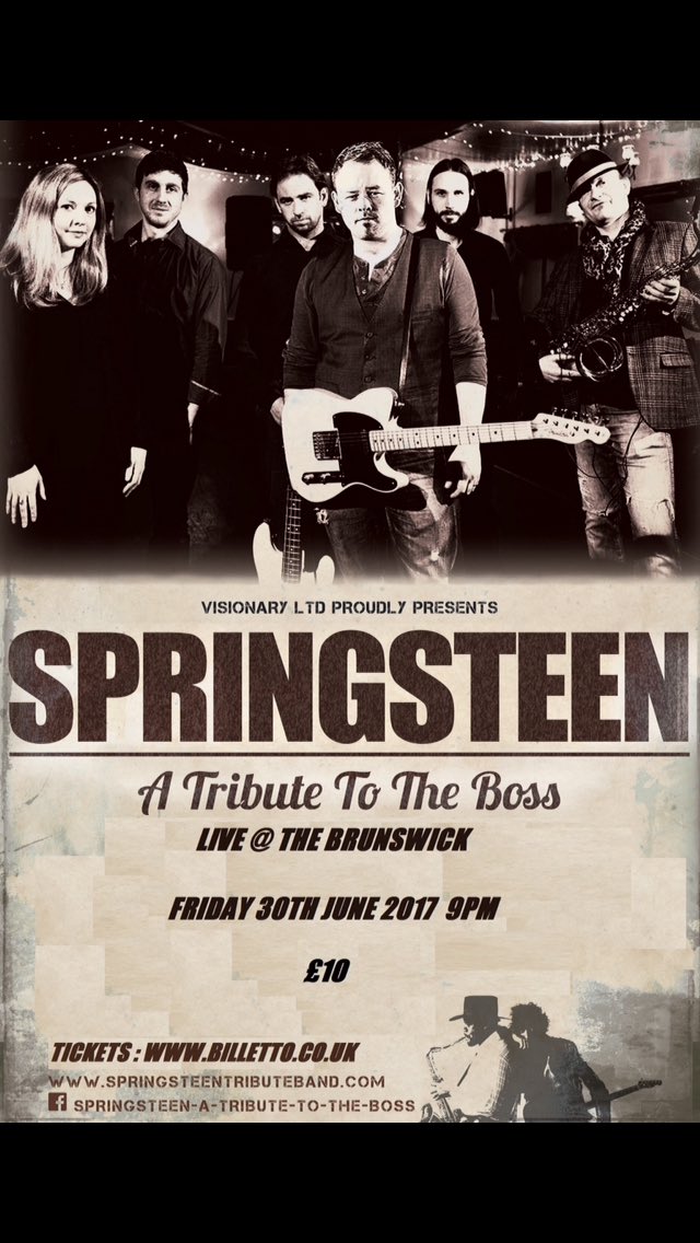Springsteen_UK's tweet image. @Springsteen_UK perform live @Brunswickpub in #Hove on Fri 30th June - get tix now at billetto.co.uk #brighton #estreetfans #boss