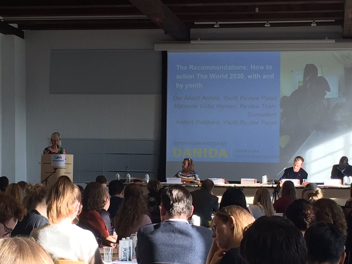 GunvorBT's tweet photo. "I will commit and I will ensure the implementation of the recommendations" Tak @Ulla_Tornaes #youth2030 #dkaid #voresDKaid https://t.co/9K4ArOPjbY