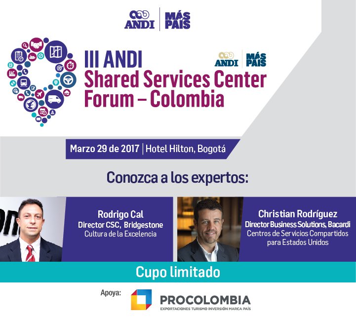 ANDI_Colombia's tweet photo. Rodrigo Cal y Christian Rodríguez expertos invitados al III Foro #SharedServicesCenter mañana: https://t.co/2tZAyKHHXO https://t.co/JbSp7UlakN