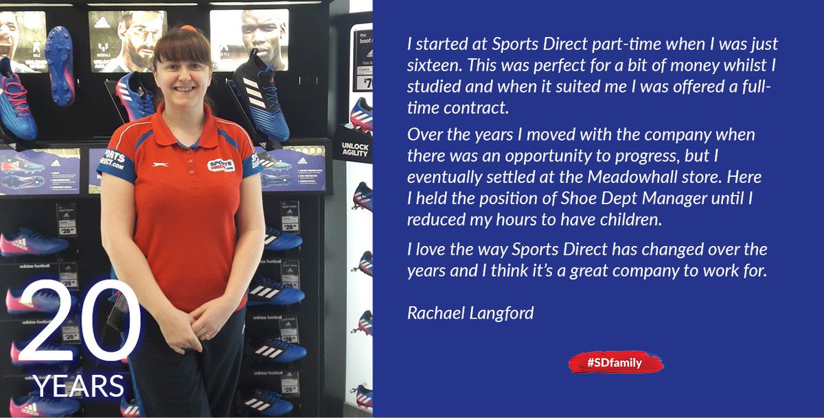 SDI_Jobs's tweet photo. Today Rachael Langford celebrates her 20th year with Sports Direct. Read her story below. https://t.co/qdpKqfaMIv