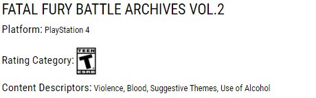 Fatal Fury Archives Vol 2 Ps4