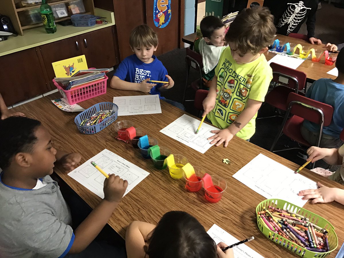 krbrookshire's tweet photo. Walking water rainbow experiment @dieckk5 @swartz_creek @#STEM https://t.co/4kD5YFNV2K