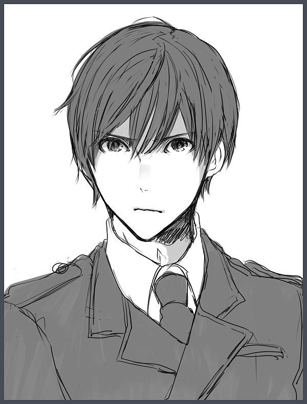 白黒で描いたらこんなかんじかな 