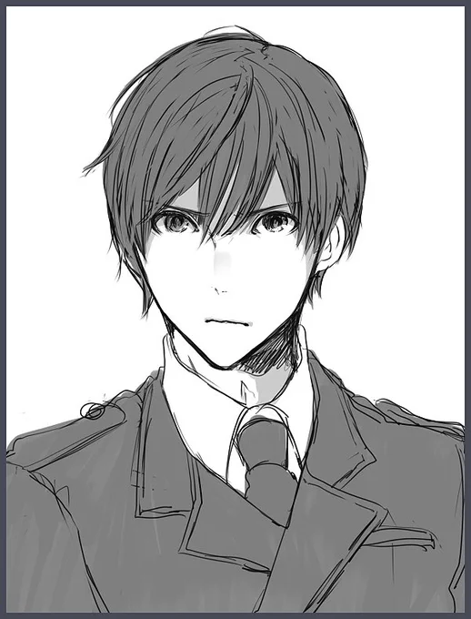 白黒で描いたらこんなかんじかな 