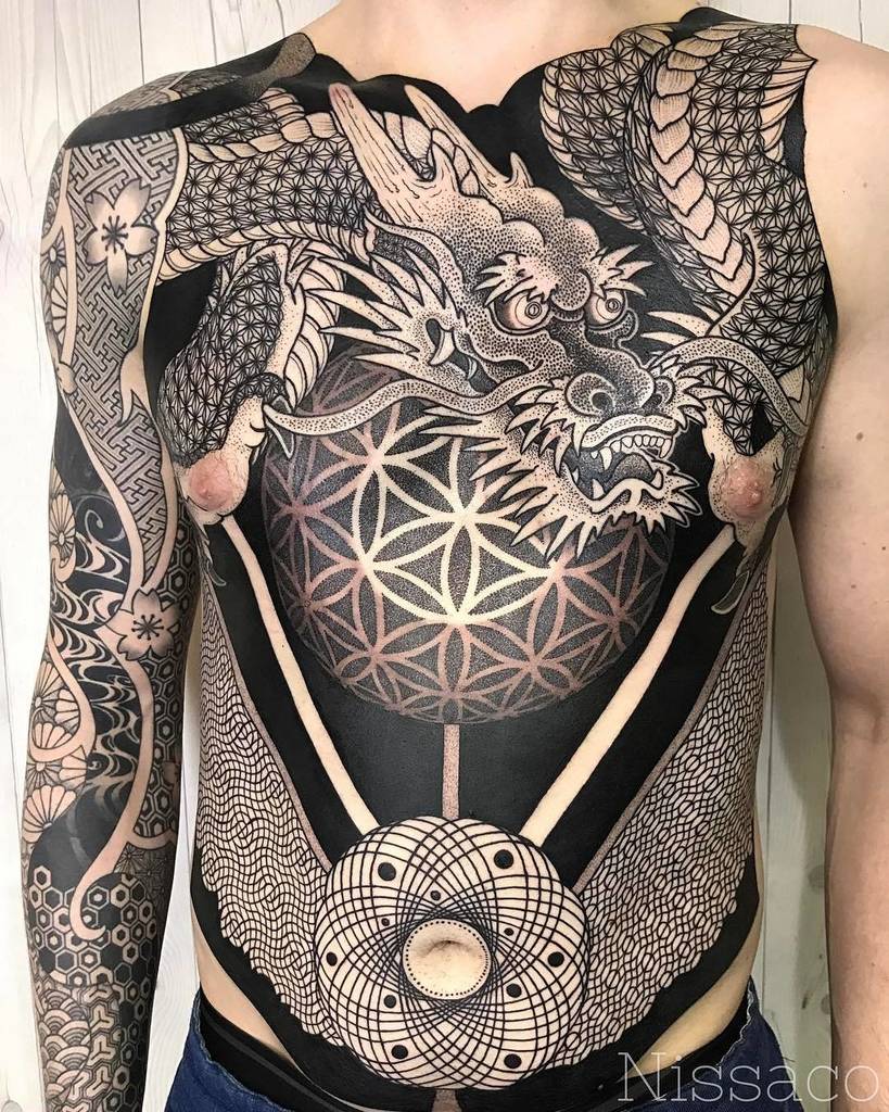 Ben Volt on Twitter An abstract geometric Chinese inspired dragon for  Jasmine Thank you benvolt tattoo blackwork sanfrancisco  httptcoyibfirRfUQ  Twitter