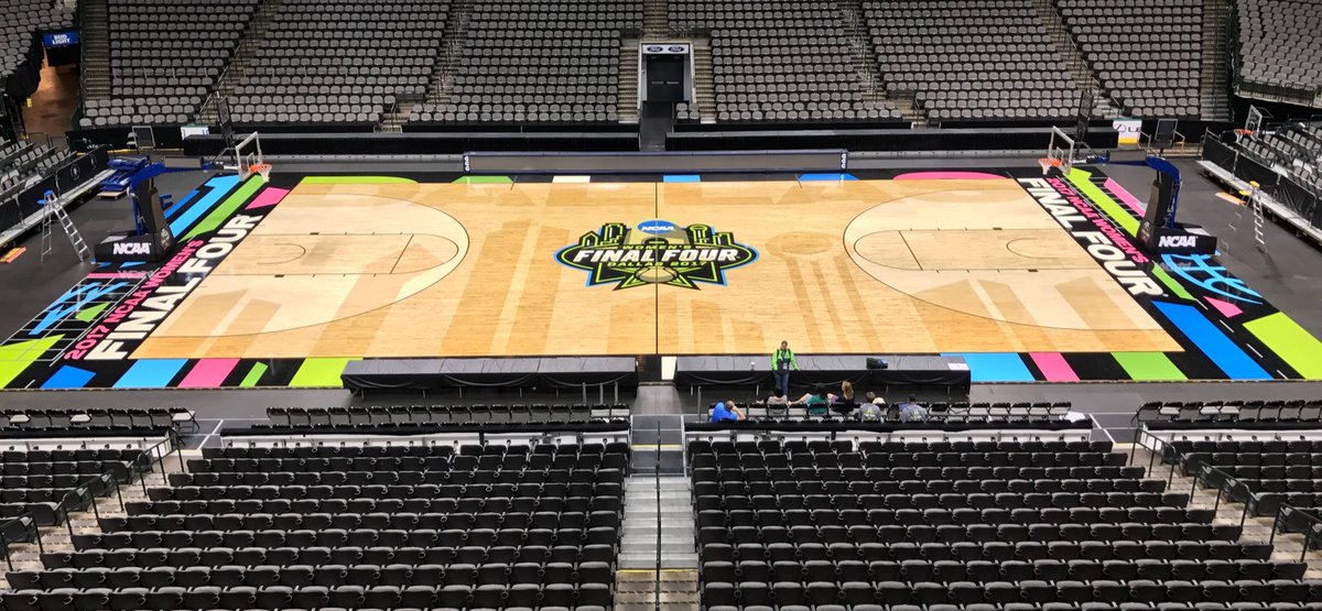 MarchMadnessWBB's tweet image. The stage is set! The #OfficialCourt by @Connor_Sports looks beautiful! #WFinalFour