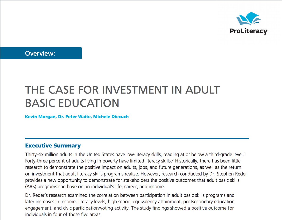 Is funding #adultliteracy and #adultedu programs worth it? Can you prove it?  proliteracy.org/Resources/Need…