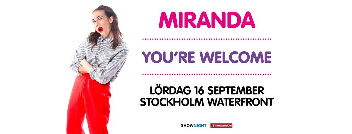 ShownightComedy's tweet photo. Miranda Sings – bäst i världen på allt – till Stockholm i september
16 sept: Stockholm Waterfront
Köp Biljetter: https://t.co/tL1Pt1VGVT https://t.co/fOFzUpNJSM