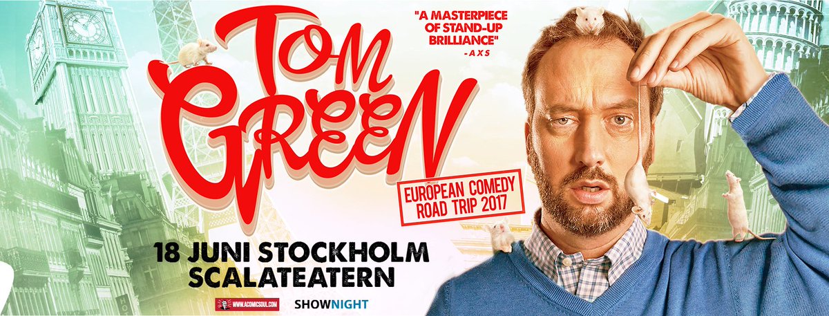 ShownightComedy's tweet photo. “Tom Green’s European Comedy Road Trip 2017”
18 juni: Stockholm
Köp Biljetter: https://t.co/uLUQYCMJfQ https://t.co/nFnNFaJS8Z