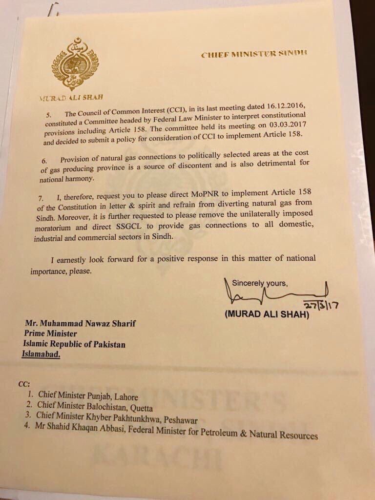 Saira_M_Abbasi's tweet photo. #Sindh #Article158 Constitution of #Pakistan 
Council of Common Interest
@CMMuradAliShah https://t.co/Ke0HfzEVRP