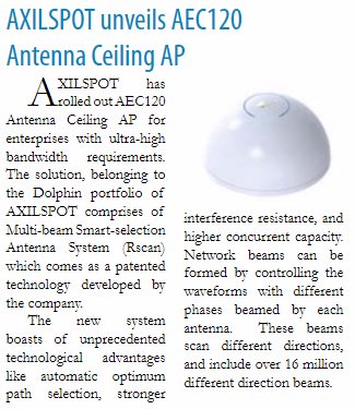 axilspot's tweet photo. Here's the latest coverage of #Axilspot's AEC120 in VAR India magazine March 2017 issue.
#CeilingAP #Rscan https://t.co/PDumgm7TQh