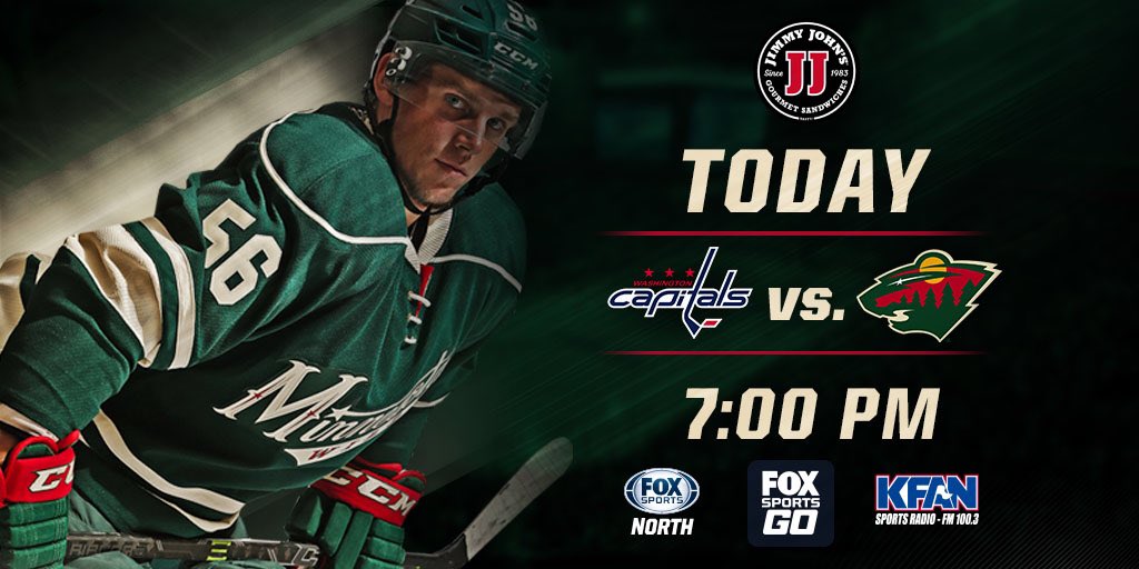mnwild's tweet photo. #mnwild returns home for two games.
π 7 p.m. CT | πΊ@fsnorth | π» @KFAN1003 | π₯ #FOXSportsGO | π±#WSHvsMIN, #FreakyFastGameDay https://t.co/wdqNKPZxDp