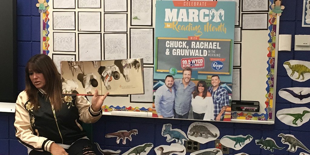995WYCD's tweet photo. @wycdmornings had a great time celebrating March is Reading Month at local schools. Big thanks to @kroger! https://t.co/a8vZb5MKZp https://t.co/oGztTaP8Fu
