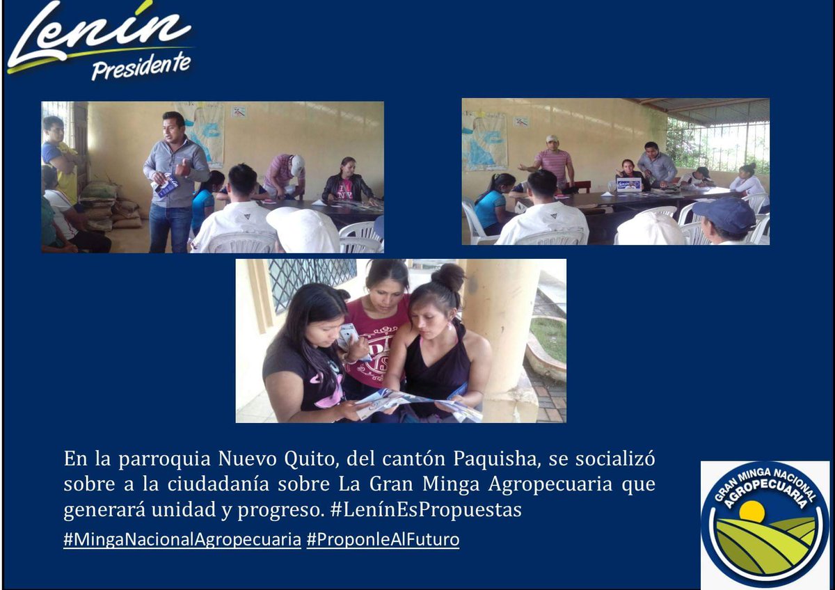 35apzamorach's tweet photo. Brigadistas difundiendo las propuestas de @Lenin en cada sector; #ZamoraChinchipeConLenín #GranMingaAgropecuaria https://t.co/TYkkwKWRq4