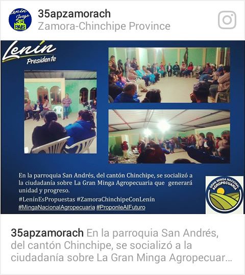 35apzamorach's tweet photo. Brigadistas difundiendo las propuestas de @Lenin en cada sector; #ZamoraChinchipeConLenín #GranMingaAgropecuaria https://t.co/TYkkwKWRq4