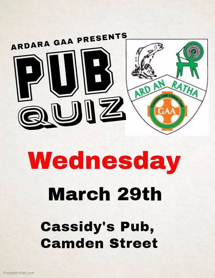 anthonyslowey_'s tweet photo. Anyone in Dublin tomorrow night be sure to call to Cassidys for a great night! #Cassidys #CamdenStreet #ArdaraGAA https://t.co/d5z9smL3ir