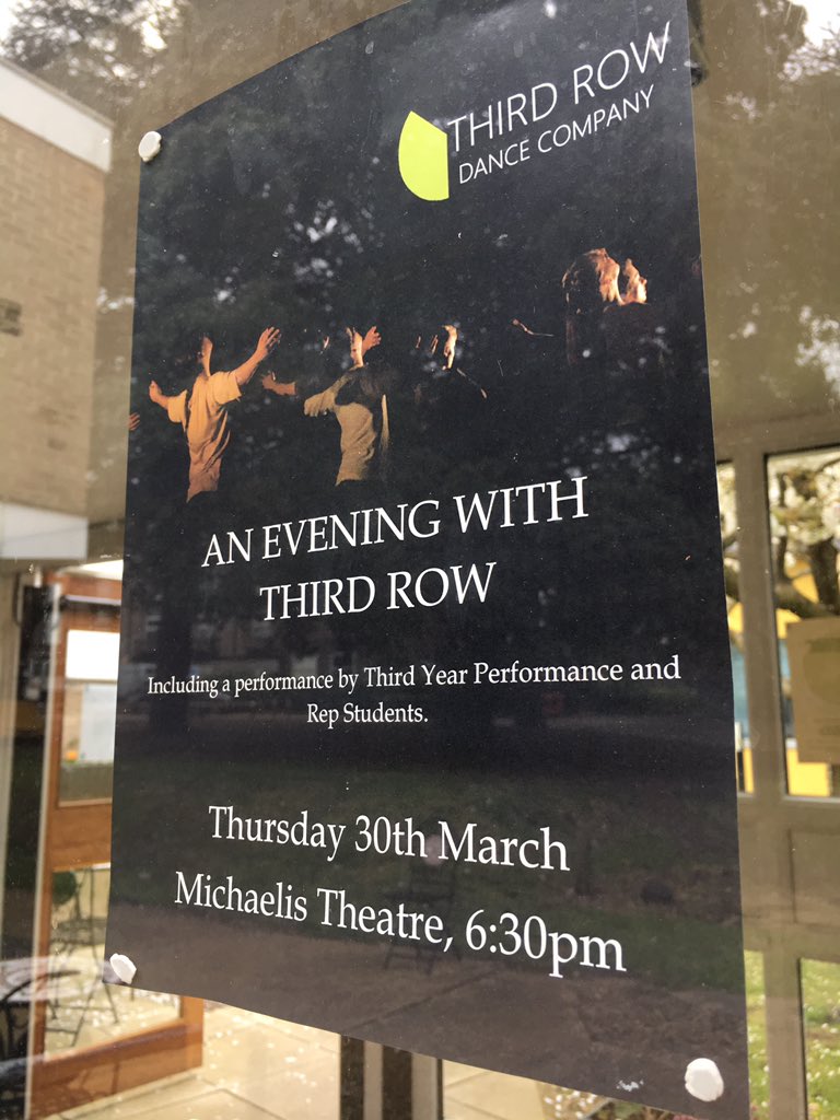 ThirdRowDance's tweet image. Posters are up! Join us this Thursday, works by Susan Kempster and Paolo Rosini!