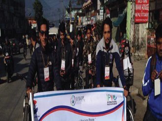IPYG_AFRICA's tweet photo. Community leaders and youths of Nepali, gathered near Hallan Chowk Lakeside in Pokhara to cycle for global peace. #YOUTHCYCLINGFORPEACE. https://t.co/j8AUKxKMDX