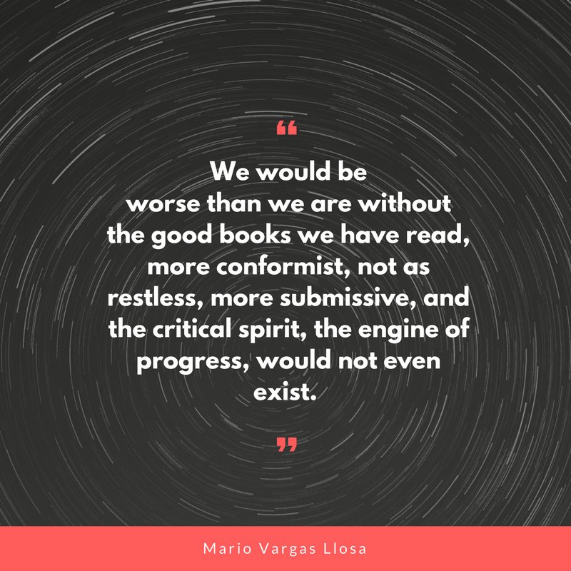 penguinrandom's tweet photo. Happy birthday, Mario Vargas  Llosa! #quoteoftheday https://t.co/exHIG9mKv3