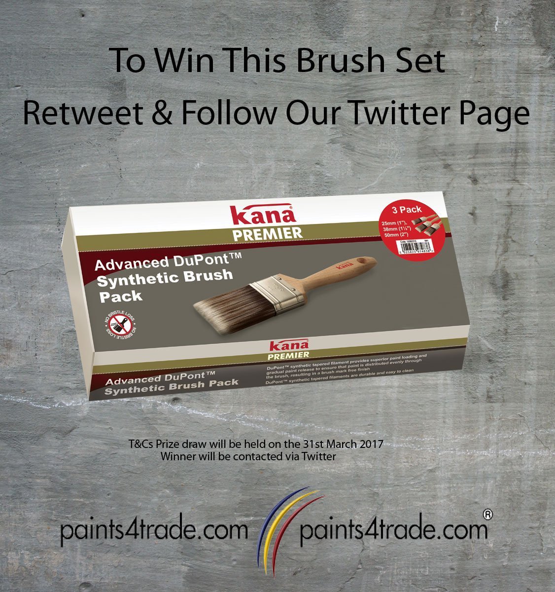 To #WIN this brush set follow @paints4trade & retweet. Winner drawn 31/3/17 #1pmLunch #TuesdayMotivation #ChartityTuesday #PrizeDraw