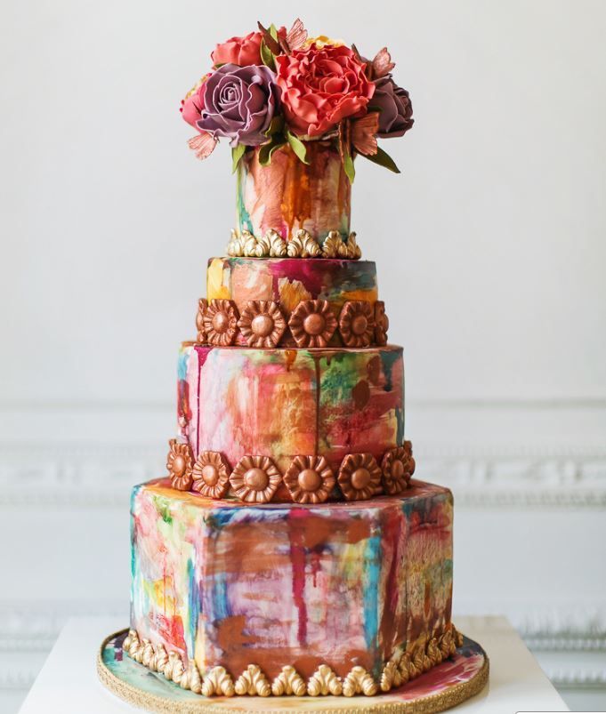 We're all about the hand painted wedding cake trend! <a href="/lizcakeemporium/">Elizabeth (Author of The Luxpreneur) Solaru</a> bit.ly/2ePhQ7z