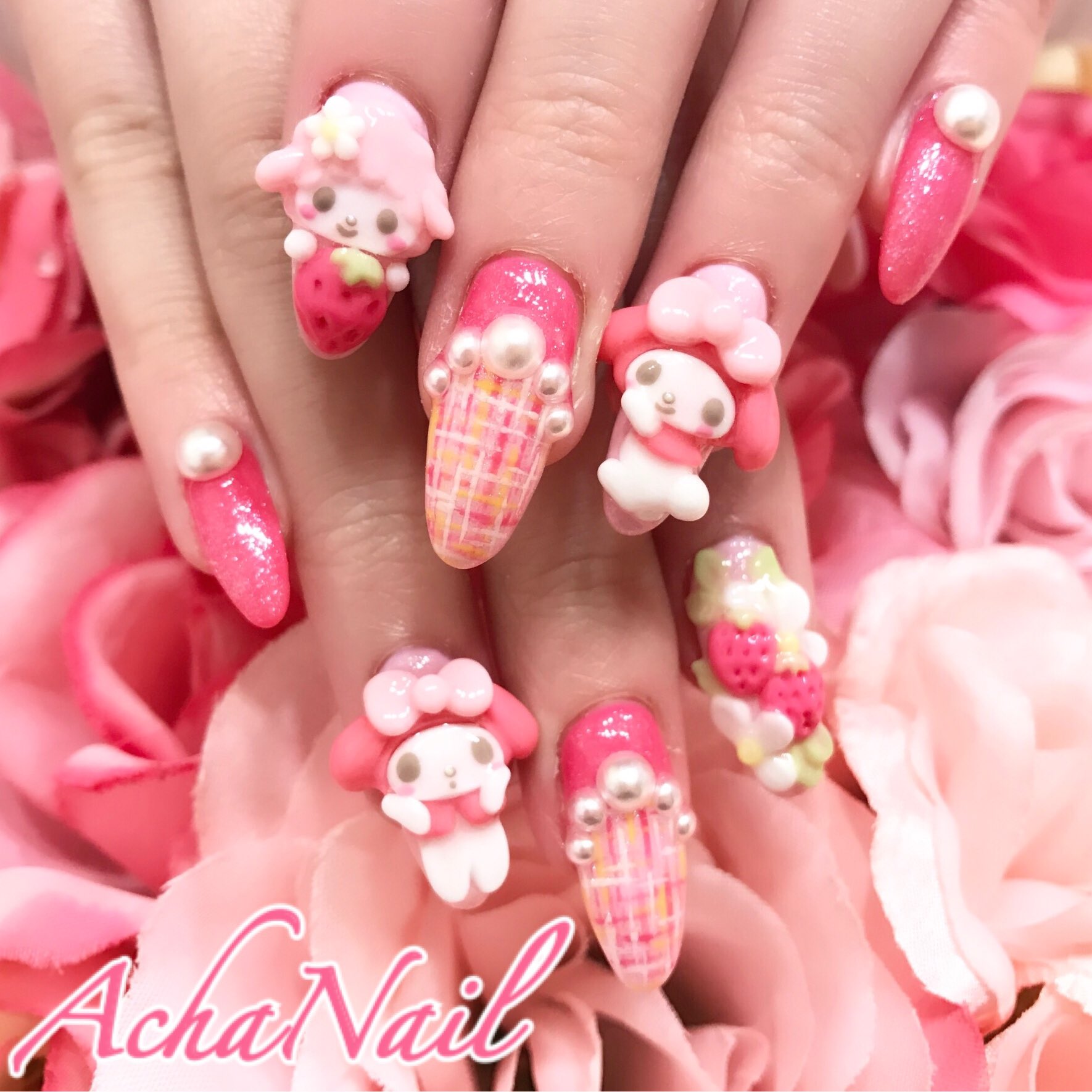 池袋ネイルサロンachanail No Twitter 春のいちご狩り マイメロちゃんネイル T Co Ueqze0v2oq いちごネイル 苺ネイル いちご狩り マイメロディ ピアノちゃん マイメロネイル キャラクターネイル 3dネイル 春ネイル ツイードネイル