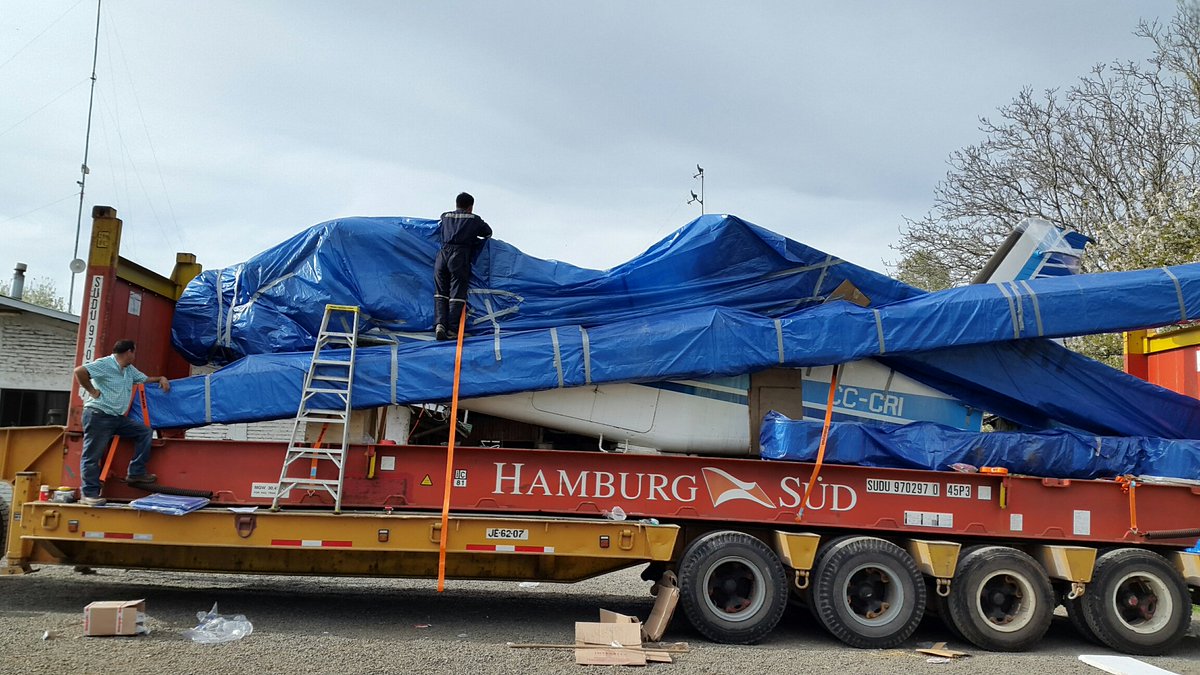 A recent import project: a 1972 plane from Chile to the UK. Loaded onto a 40' flat rack &amp; shipped via San Vicente to London Gateway