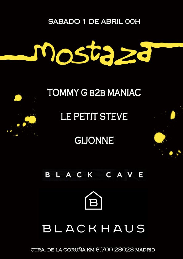 Este sábado aterrizamos en la Black Cave del @blackhaus_MAD Lista hasta las 2h! Apúntate al evento en nuestro Fb. #housemolón #mostazón #dj