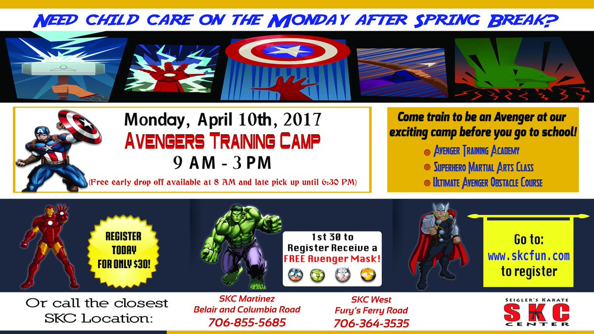 team_skc's tweet photo. Avengers Training Camp Monday, April 10th#seiglerskaratecenter #mma #csra https://t.co/4IzjuJD0cR