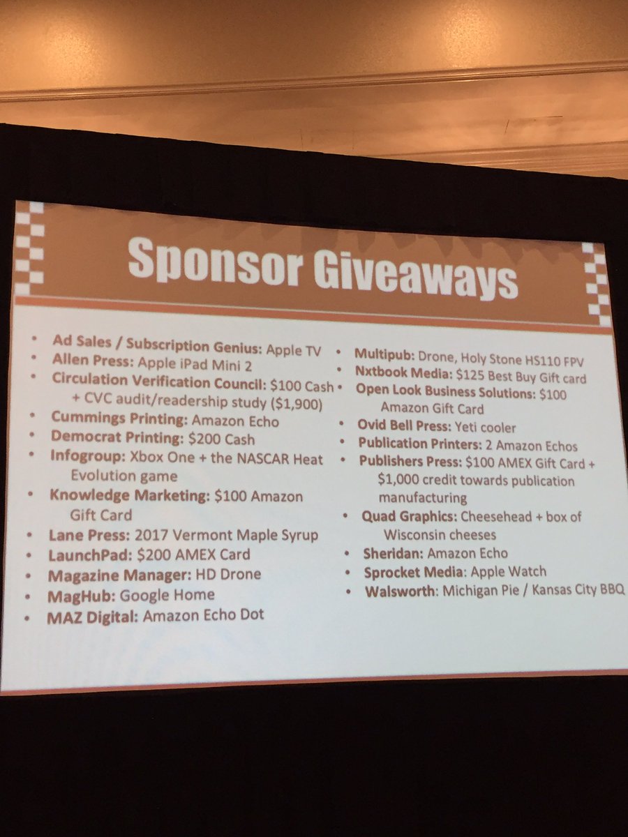chris1stva's tweet photo. Awesome sponsors and sponsor giveaways at Super Niche this year! #nicheconference @NicheMediaMan @nichemediahq https://t.co/pPNN2BgTSj