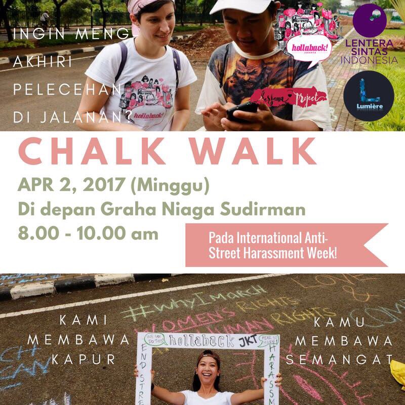 Kita semua harus #lawanpelecehan! Tanggal 2-8 April adalah International Anti-Street Harassment Week. Meet us on the street to #endSH