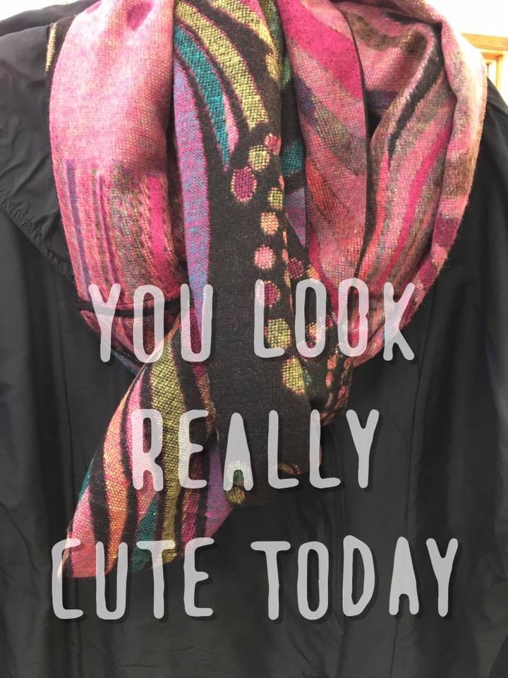ShopWhatNext's tweet photo. That's what you'll be hearing every time you wear this colorful cashmere scarf from@ShopWhatNext   And you know what? You WILL look cute! https://t.co/IWWuBeK2Cz