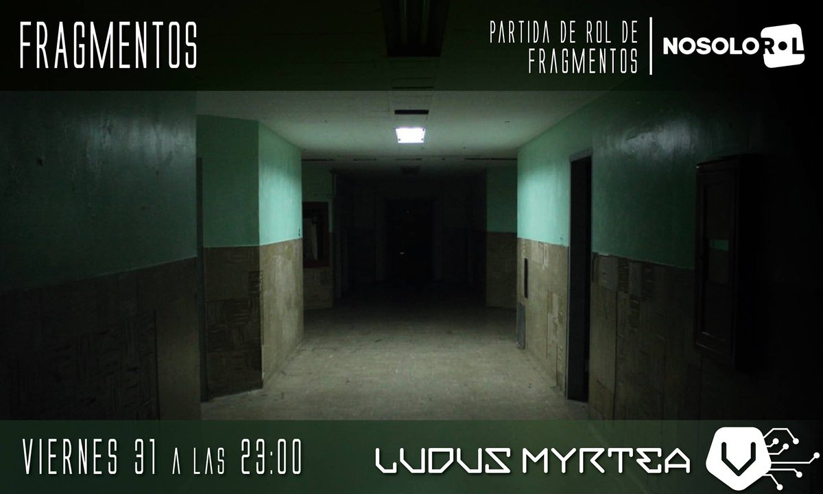 LudusMyrtea's tweet photo. Partida de Fragmentos, el juego de terror de @Nosolorol el viernes por la noche.

Más info: https://t.co/keZOosnmft https://t.co/FRAFwoy94C