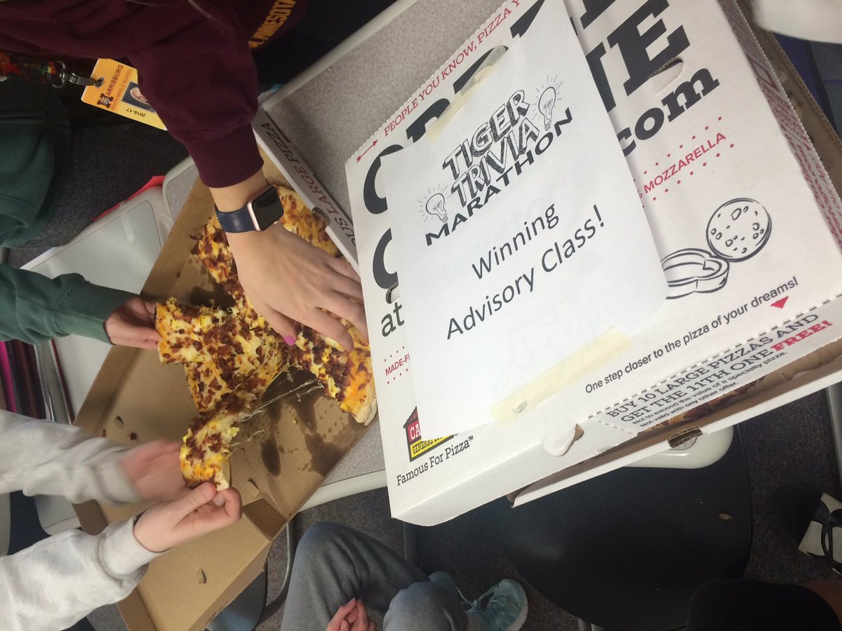 CoachRosberg's tweet photo. Shout out to the Ss who raised money to win us pizza! Also a big thank you to PAWS for continuing to always support our school #hsmstigers https://t.co/qSfcKvhjUO