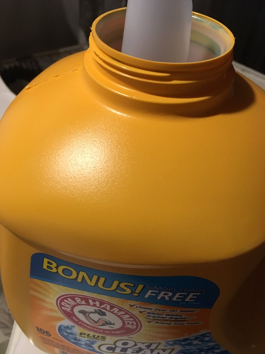 lessonsfromdave's tweet photo. To save your laundry detergent bottle from being covered in detergent, through your bottle cap in with the wash. Works wonders. https://t.co/8JOFt35Bjq