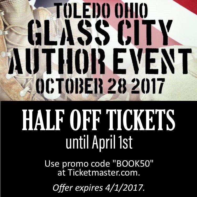 GlassCityCtr's tweet photo. Last chance for HALF OFF tickets to @GlassCity2016 "Glass City Author Event"!  Offer ends this Saturday!! https://t.co/WUNbs3mrks