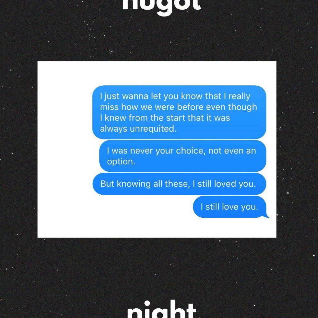 HugotNight2017's tweet photo. Here's to those who loved someone who didn't reciprocate the same love.

Words by Robbie Maroon

#HugotNight
#NagmahalNasaktanHumugot https://t.co/4QLBOl18Yv
