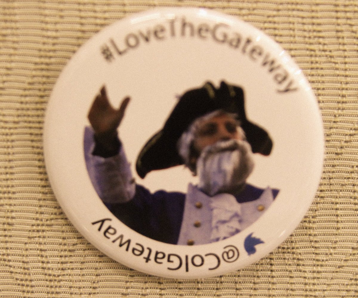 ColGateway's tweet image. Wear me on thy shirt, loud and proud! Retweet thy musings and ye could win thy pin. #ColGpincontest